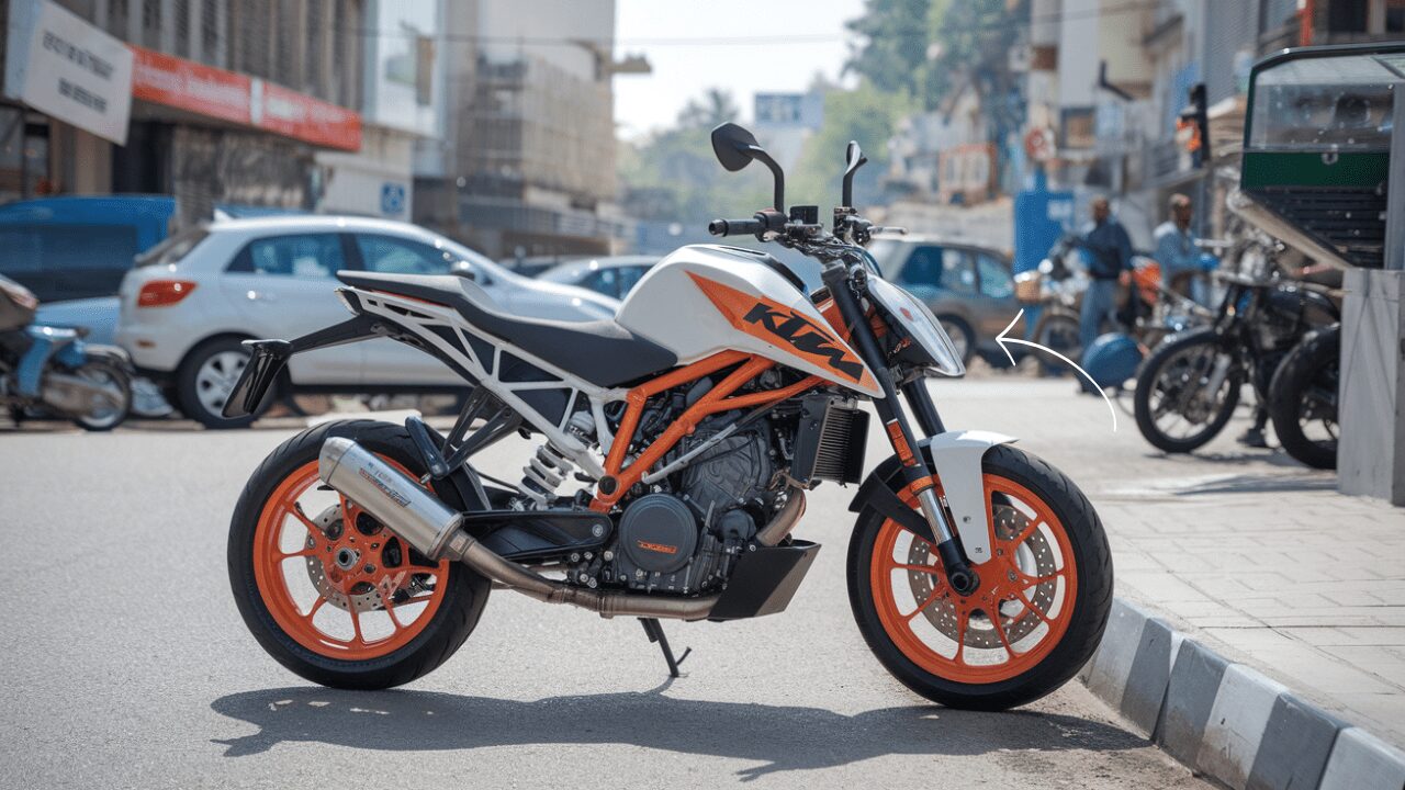 Full shot of the KTM Duke 390